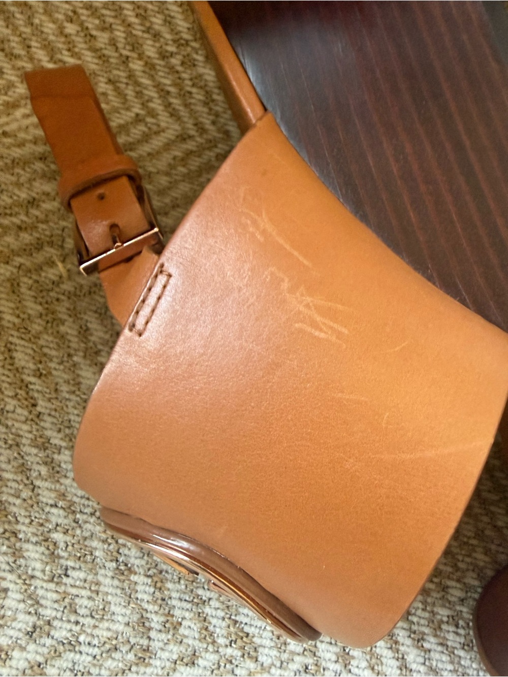 Tory Burch Tan Leather Logo Slingback Sandals - Picture 5 of 5